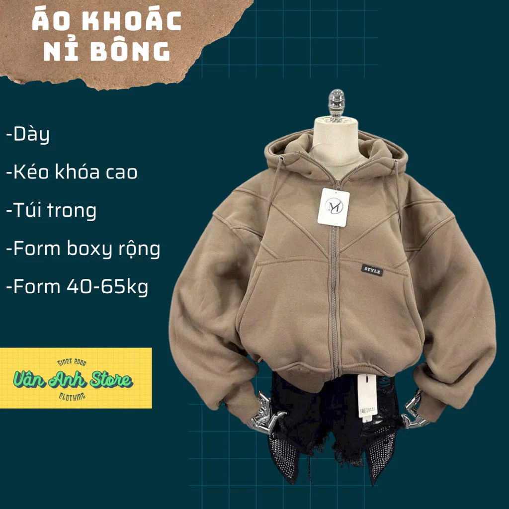 Áo khoác Nỉ Form Boxy sọc viền form 40-65kg mặc đẹp, áo khoác nỉ form vừa dưới m5 trùm mông tay rộng nữ mang đẹp