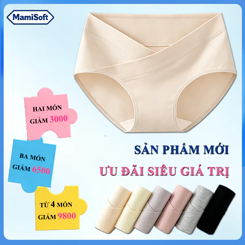 Quần Lót Bầu Cotton 100% Kiểu chữ V Đa số sản phẩm đóng gói theo từng bộ Thở thông thoáng 360°