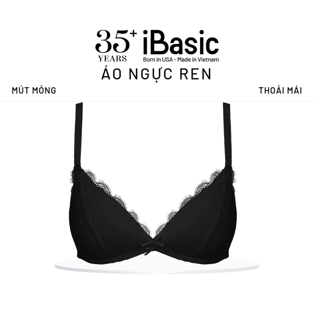 Áo ngực nữ iBasic không gọng mút mỏng full ren BRAY080