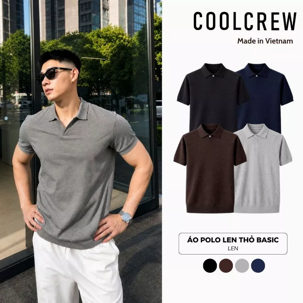 Áo Polo Len Thỏ Basic 𝐂𝐎𝐎𝐋𝐂𝐑𝐄𝐖 Unisex Trơn Tối Giản, Form Gọn Hàn Quốc - ALH09 APN112