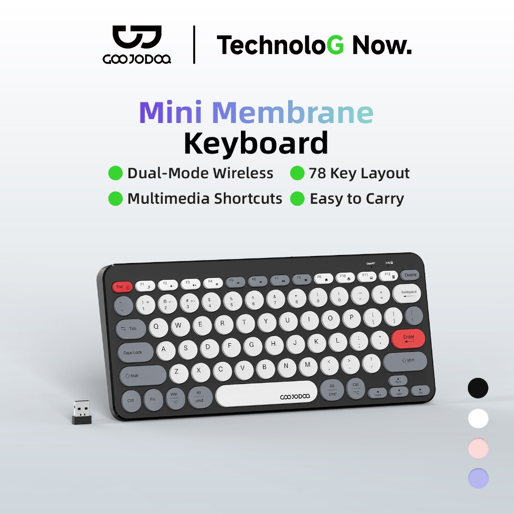 Bàn Phím Mini GOOJODOQ 78 Phím 2 Chế Độ Phím Màng Tròn Retro, Siêu Nhẹ 324g…