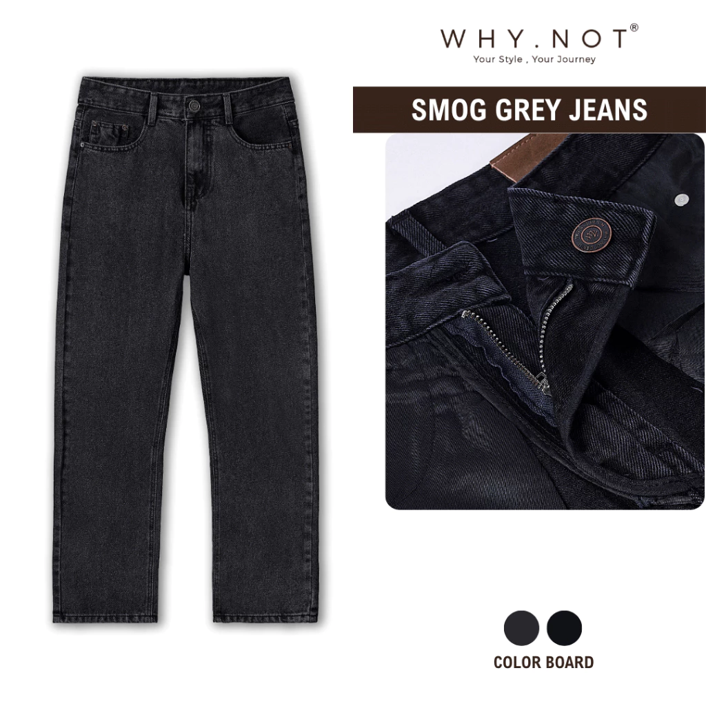 [Có Bigsize] Quần Jean Nam Màu Xám Khói (Xám Lông Chuột) - Quần Jeans Nam WHY NOT SMOG GREY