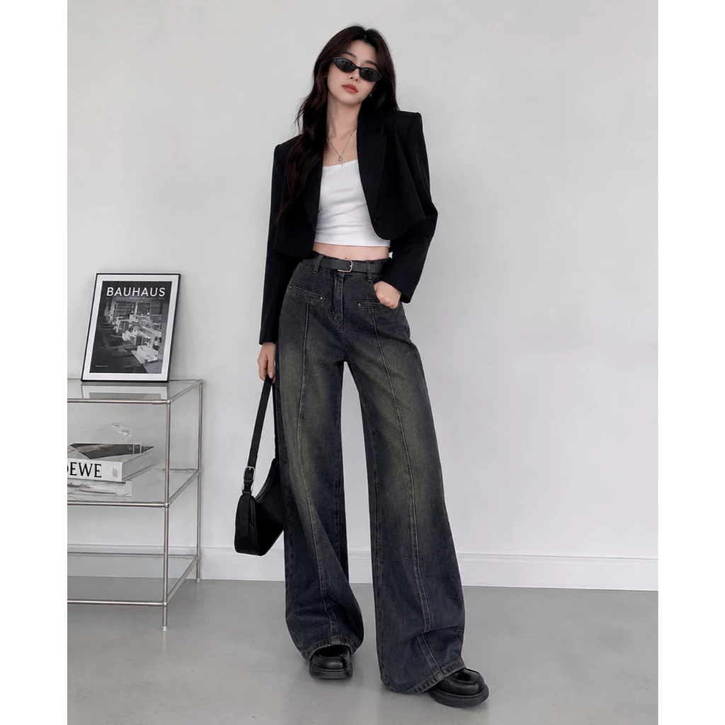 Quần Jean Suông Nữ Quần Bò Nữ Phong Cách MIN Style 114