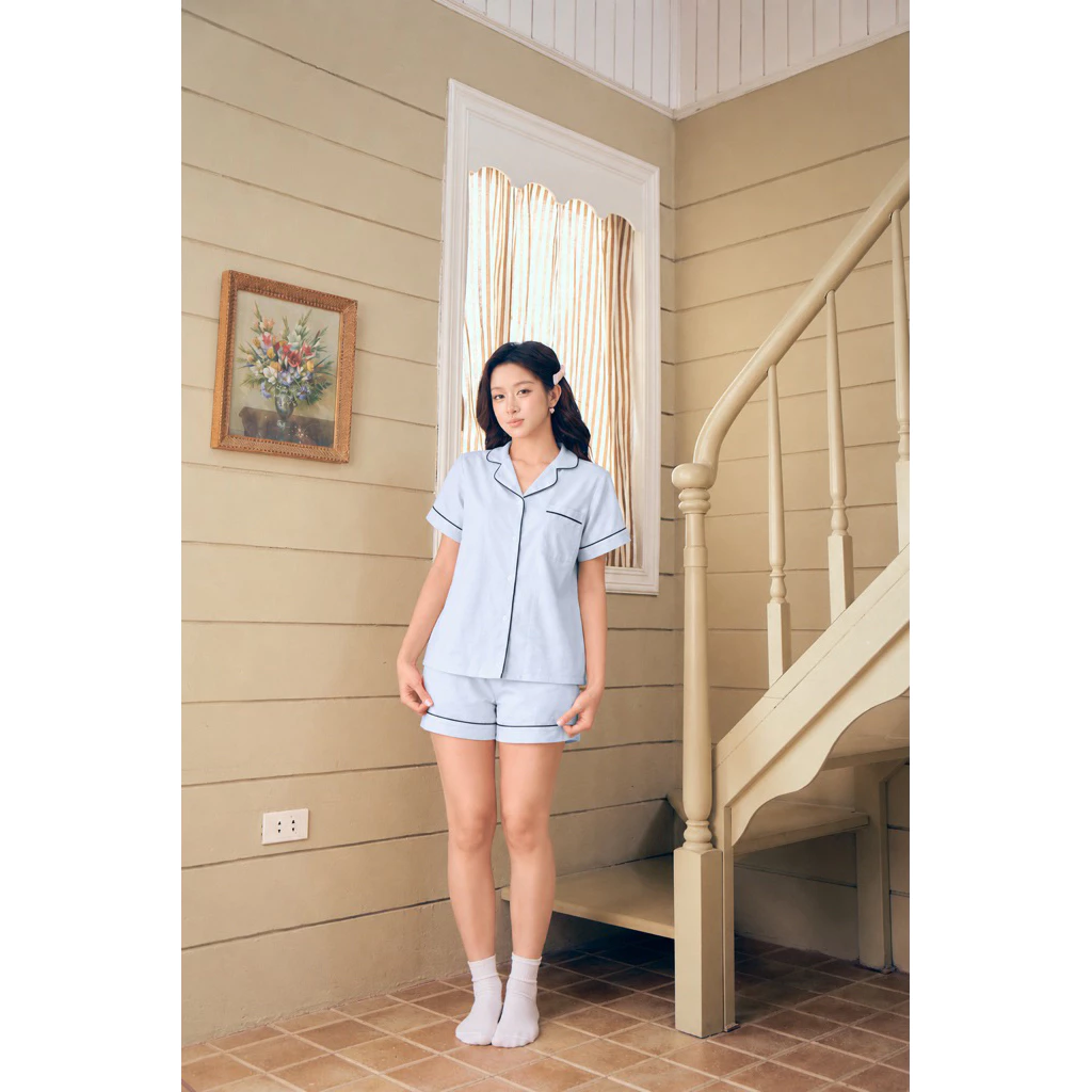 [ Sunday Home ] Pijama Nữ Basic Đồ Ngủ Mặc Ở Nhà Chất Đũi Xốp, Không Nhăn Khi Giặt Máy - Chicbee
