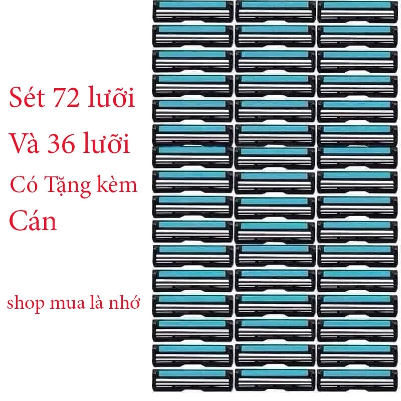 Lưỡi Dao Cạo Râu 36 - 72 - 108 Lưỡi + Tặng 2 cán Dao và Hộp Nhựa Đựng Cán ( Không Tặng Kèm ged )