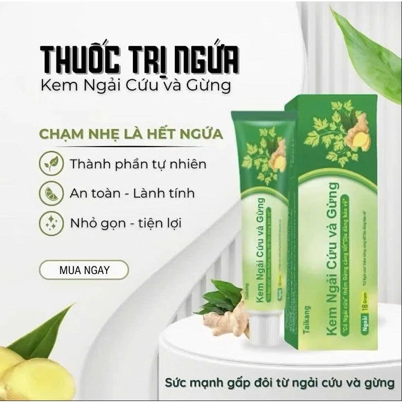 [Kem gừng ngải cứu] Kem chống ngứa Thảo dược Nhẹ nhàng Làm dịu da Kem chăm sóc da, kháng khuẩn