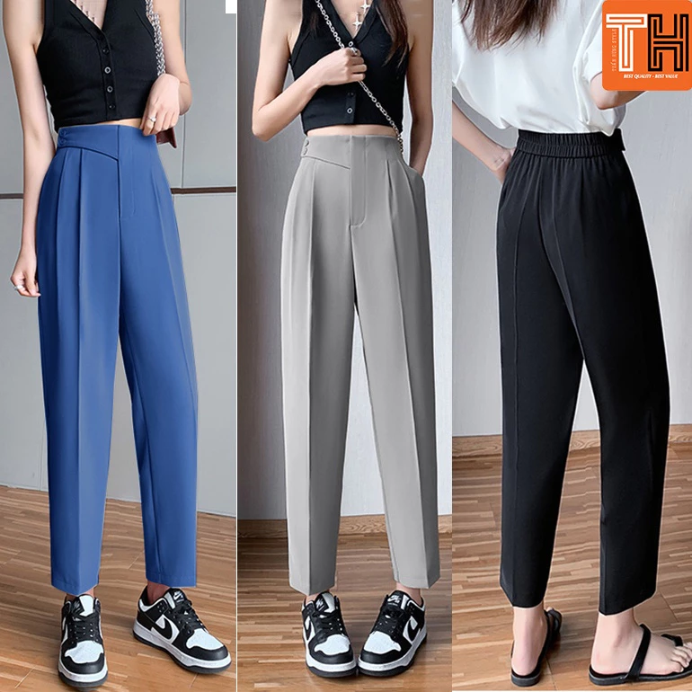 Quần tây baggy nữ lưng thun sau cạp xéo dáng công sở siêu xinh QTH958