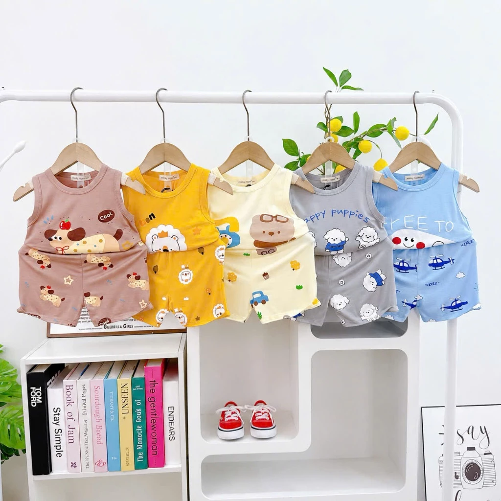 Bộ Ba Lỗ Thun Lạnh Minkymom Cho Bé Trai Bé Gái BL-IN89