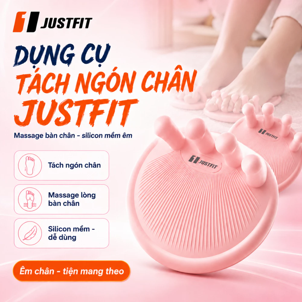 Dụng Cụ Tách Ngón Chân, Vòm Huấn Luyện Massage Bàn Chân Silicon Cao Cấp Chính Hãng Justfit