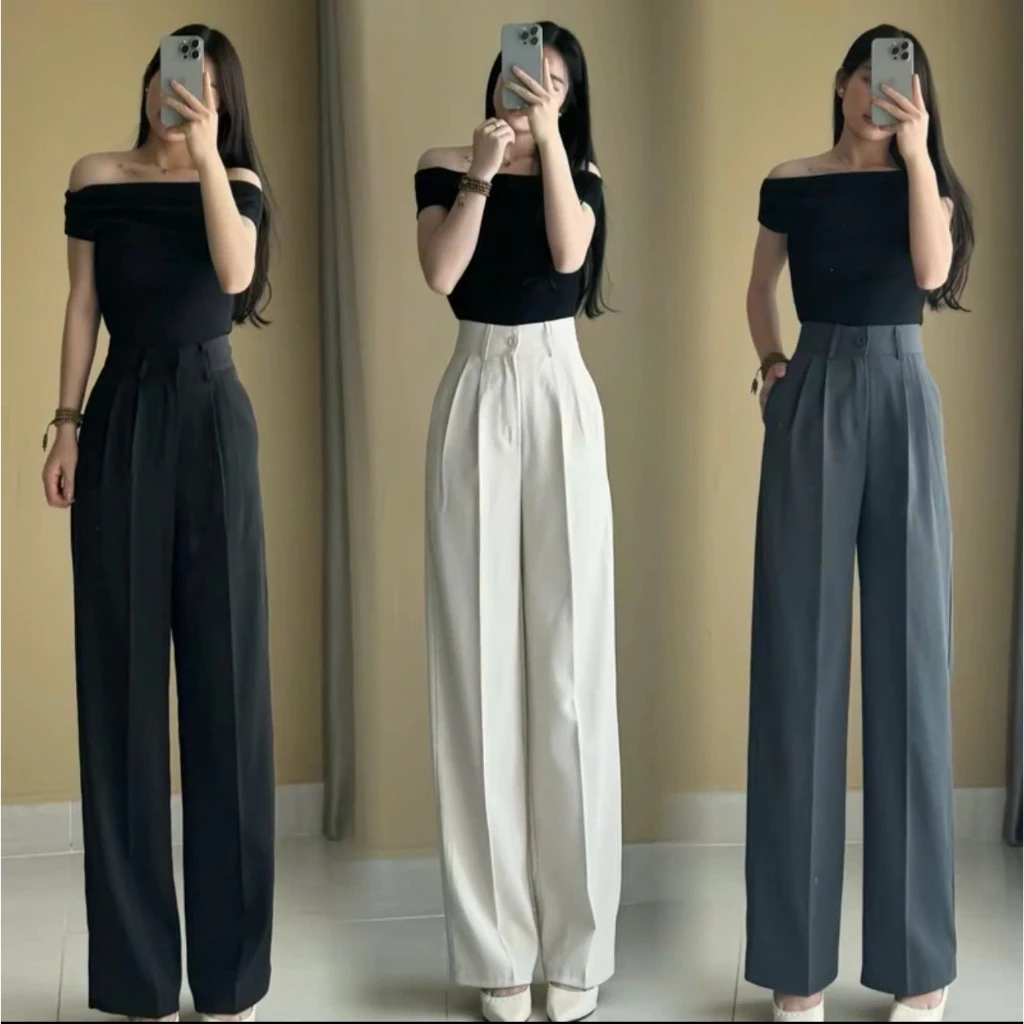Quần Tây Ống Suông Rộng Lưng Cao Chất Gol Nhật Nhiều Màu, Quần Suông Nữ rũ mượt [95cm-100cm-105cm- Gol Nhật] WQ81