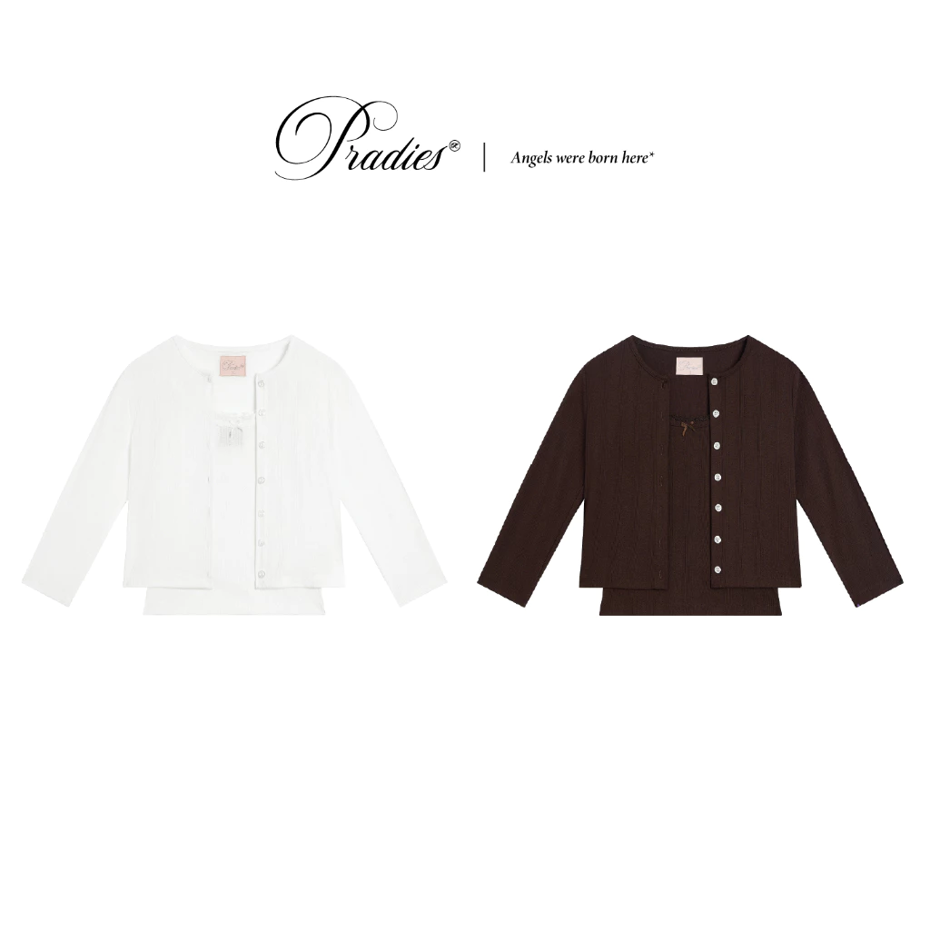 Set Áo Cardigan Vải Thông Hơi Cotton Tay Lửng PRADIES - Mood