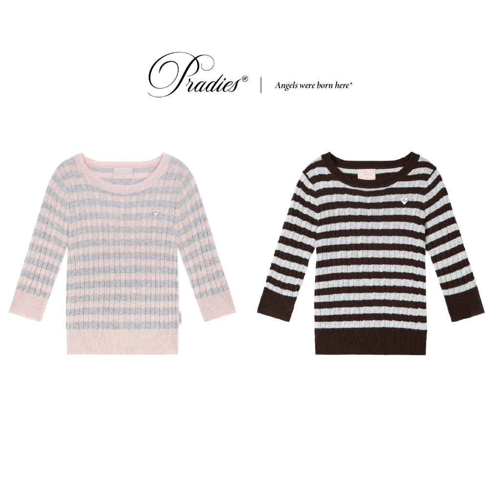 Áo Len Dệt Nữ Tay Lửng Sọc PRADIES - Rosenthal Knit