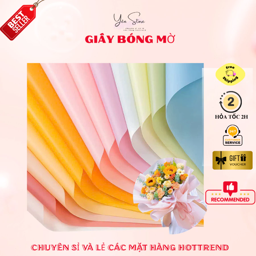 Lẻ 3-5 Tờ Giấy Bóng Mờ Loại Tốt Nhiều Màu Sắc Dùng Gói Hoa, Giỏ Quà, Giỏ Trái Cây, Đồ Handmade