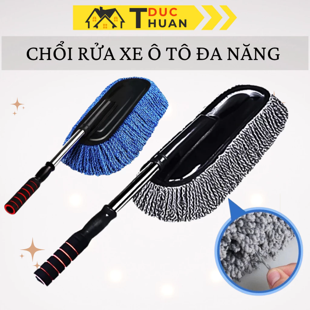 Chổi rửa Xe Ô Tô, Vệ Sinh Xe Hơi Sợi Mềm Có Thể Điều Chỉnh Độ Dài - DT HOME