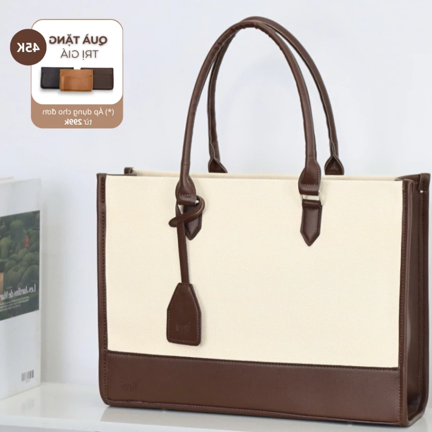 [Sale 50%]  Túi tote da nữ công sở (6 màu) đựng lap 15.6 inch A4 size to đi dạy đi làm LISA Happykids