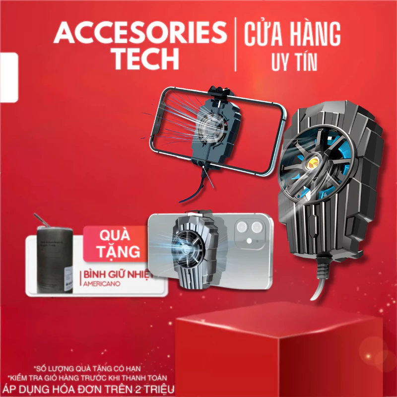 Quạt Tản Nhiệt Điện Thoại Sò Lạnh G6 Kẹp 2 Chiều Hỗ Trợ Chơi Game