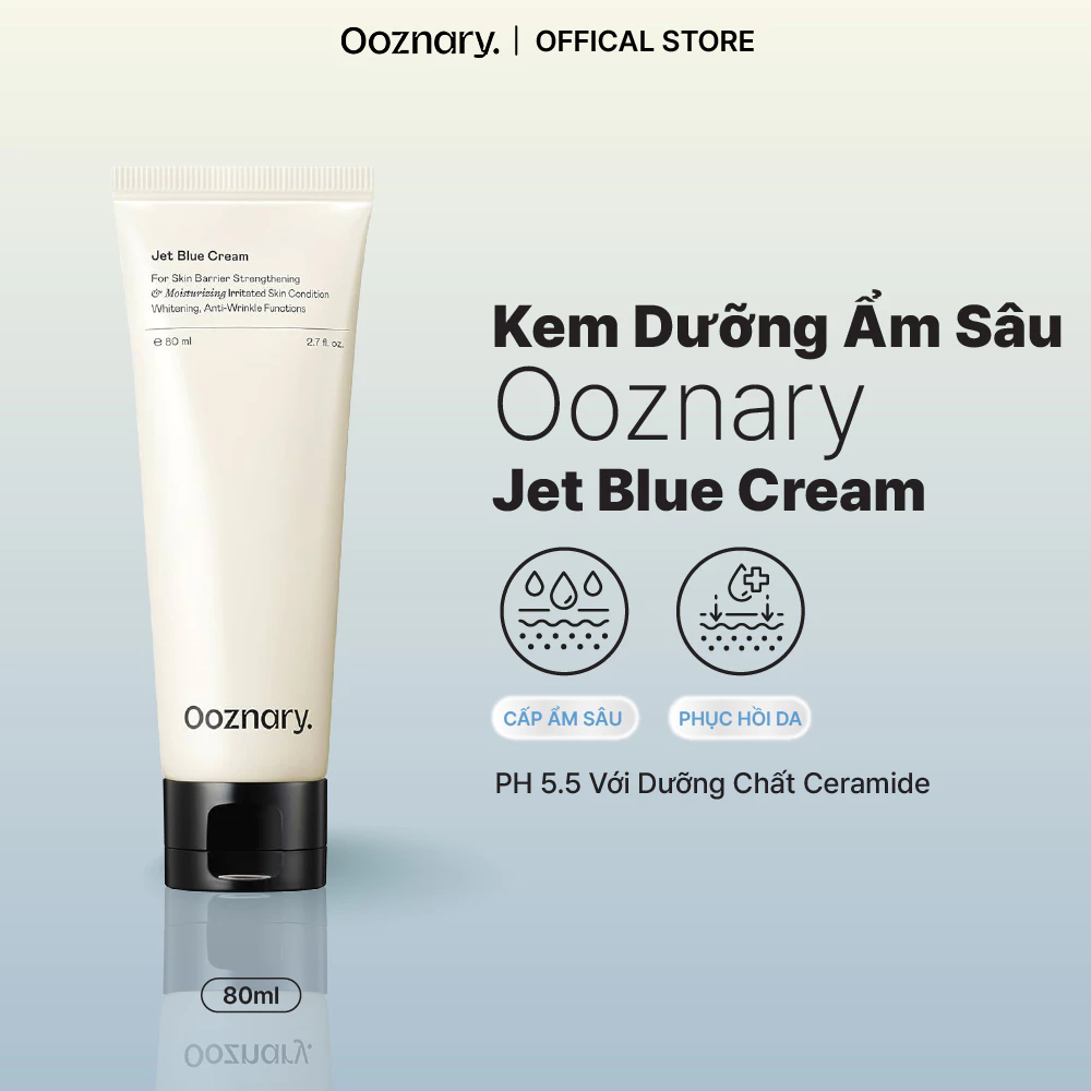 [LIVE] Kem dưỡng ẩm Ooznary Jet Blue Cream 80ml củng cố hàng rào da