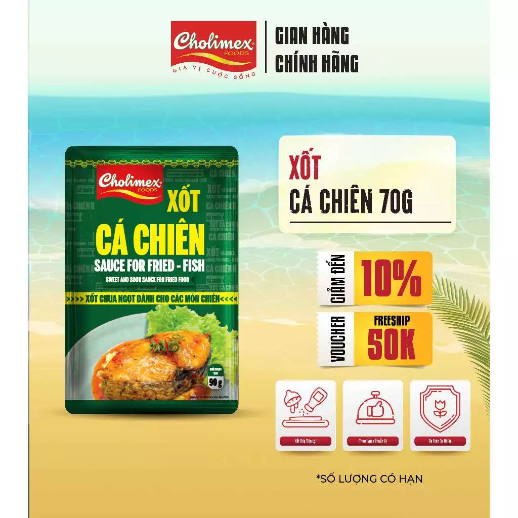 Xốt Cá Chiên CHOLIMEX 90G (Xốt Chua Ngọt Dành Cho Đồ Chiên) - Rưới Là Ngon, Tiết Kiệm Thời Gian Cho Mỗi Bữa Cơm
