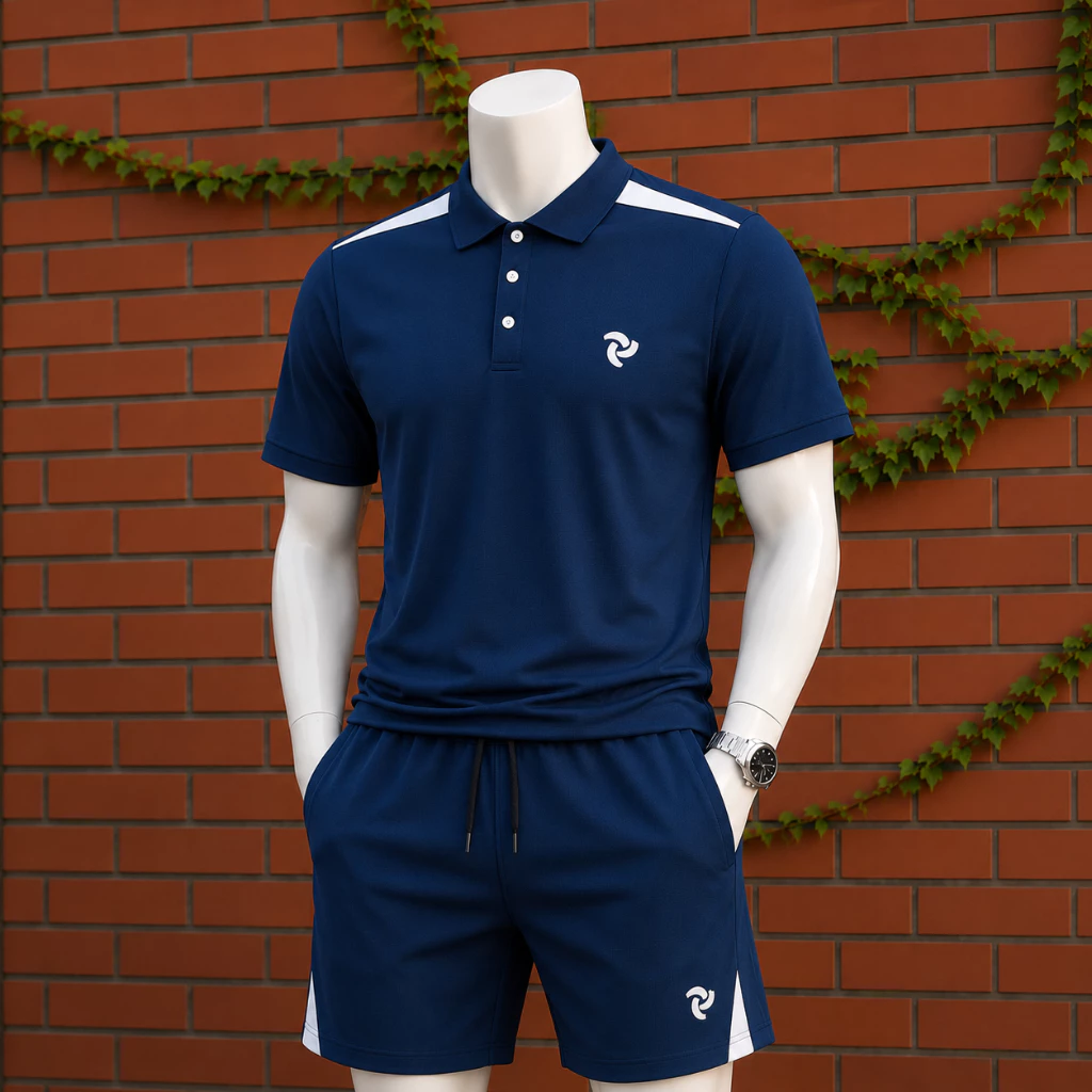 Bộ quần áo nam nữ PAHITO cổ bẻ phối vai logo thêu chất liệu poly co dãn đa chiều mát mẻ,  trẻ trung MENSWEAR BH23