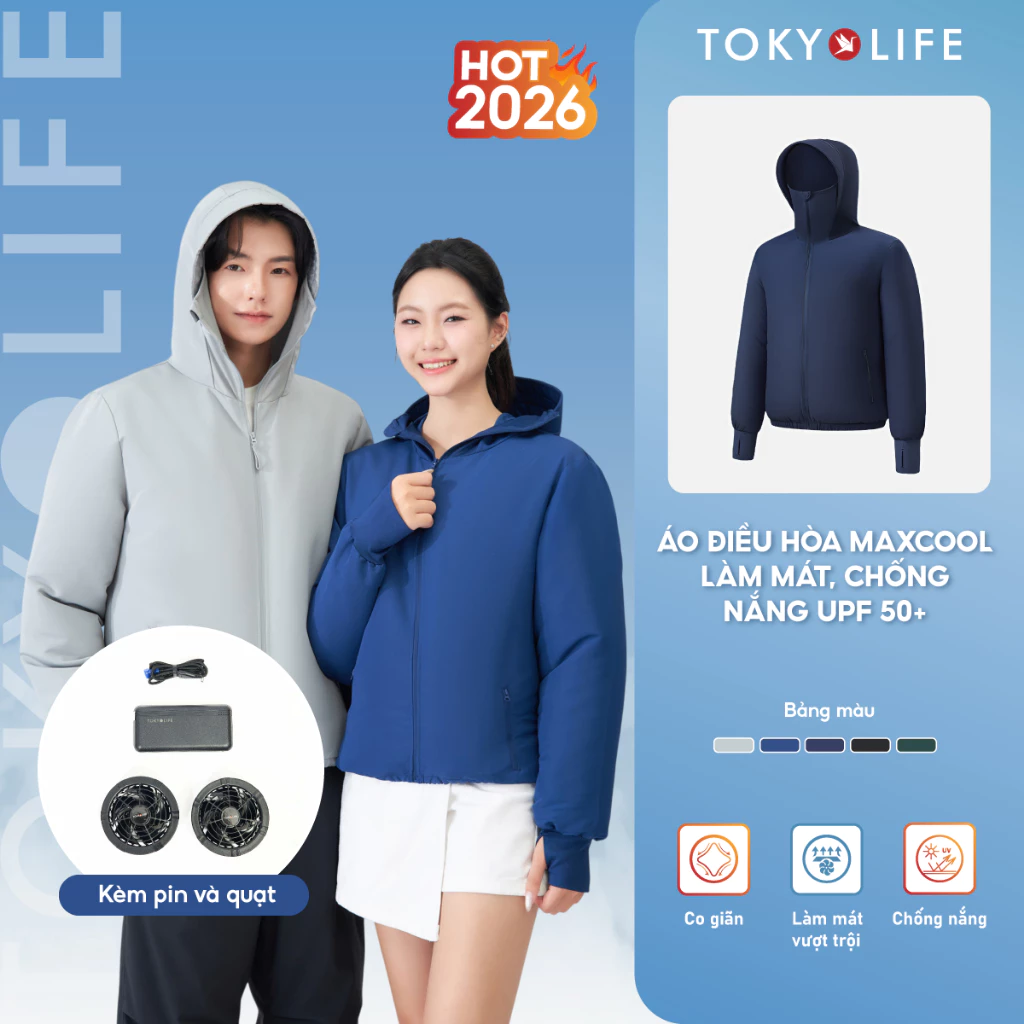 [MUA 1 ĐƯỢC 3] Set Áo điều hòa TOKYOLIFE cao cấp chống nắng làm mát siêu nhẹ thoáng khí 40005009