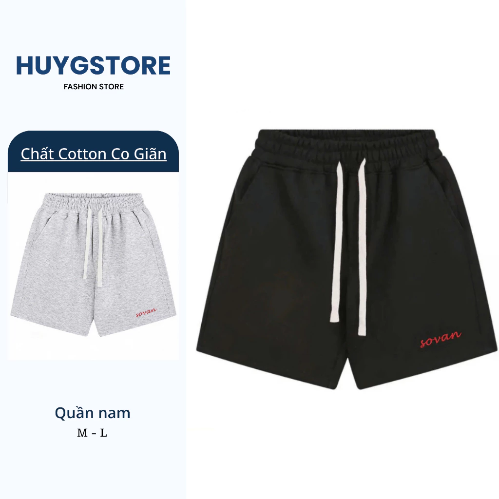 Quần Short Nam Chất Cotton Dáng Trên Gối Thoáng Mát Năng Động - HuyGStore