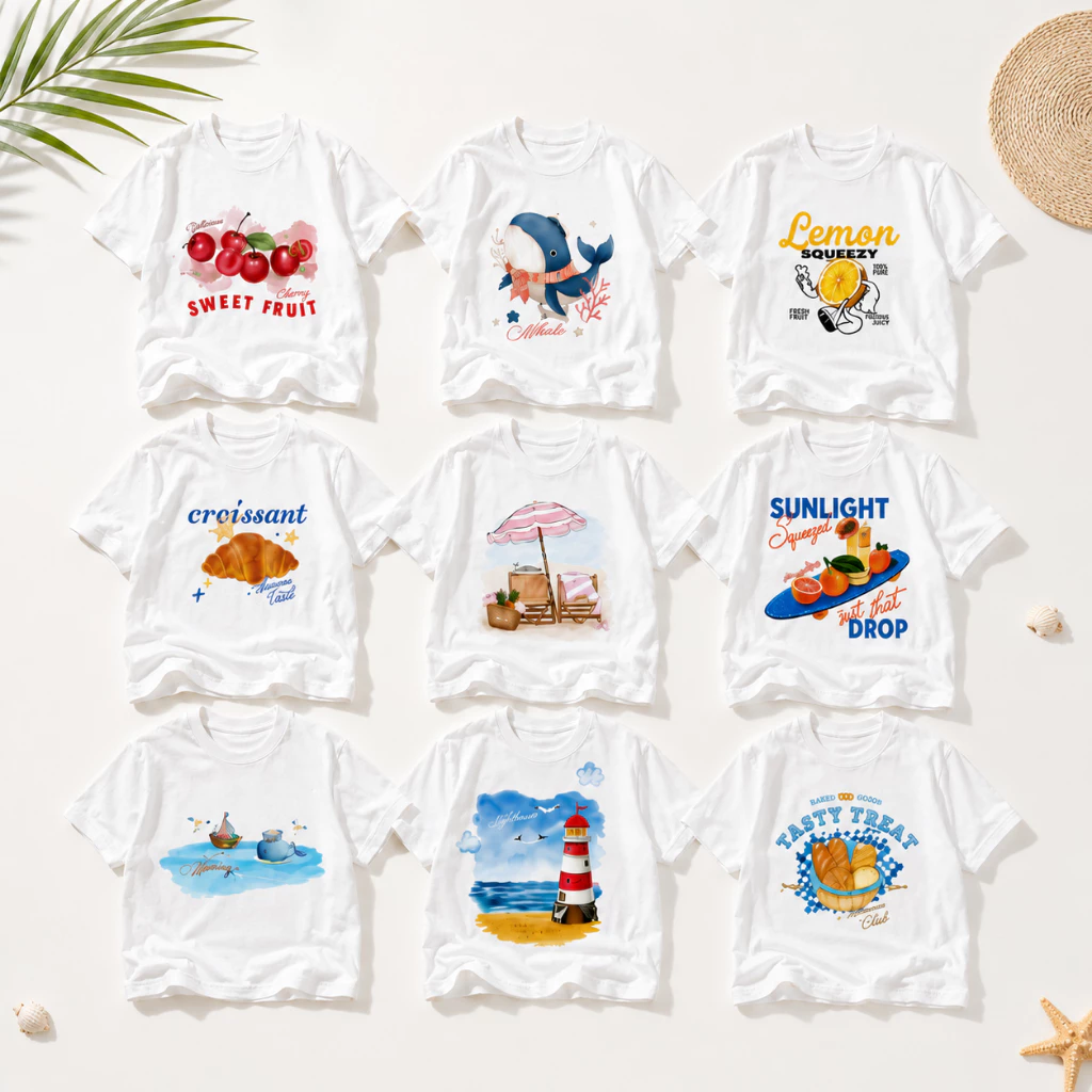 Áo Thun Nam Nữ Du Lịch Biển Unisex Summer Escape Form Boxy Cotton Mềm Mịn Thoáng Mát Áo Nhóm
