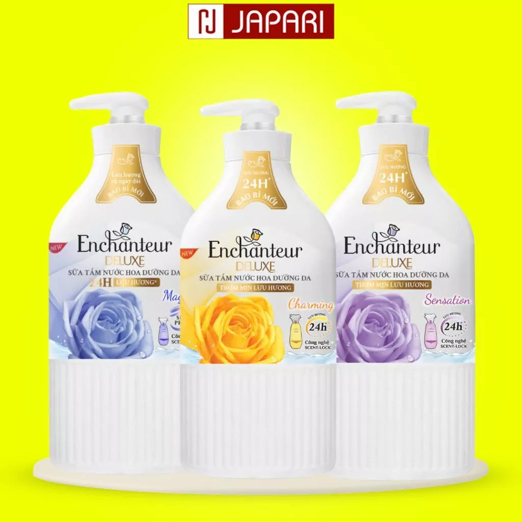 Sữa Tắm Nước Hoa Enchanteur CHÍNH HÃNG Tím, Xanh, Vàng - Sữa Tắm Enchanter Nước Hoa Japari