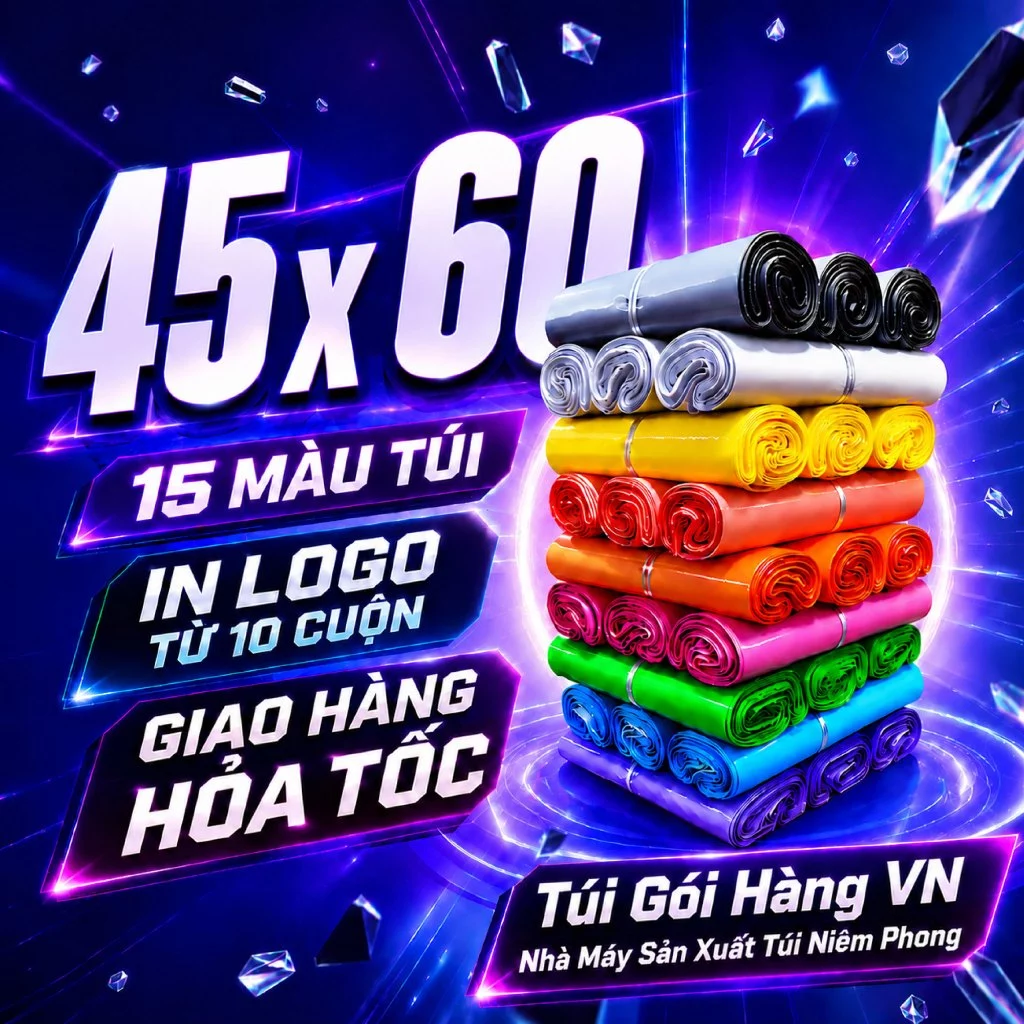 [1 Cuộn] Túi Niêm Phong 45x60 Đóng Balo,Chăn - Giao Hỏa Tốc, Giá Đã Bao Gồm VAT - Túi Gói Hàng VN