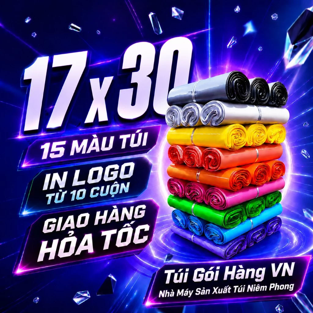 [1 Cuộn] Túi Niêm Phong 17x30 Đóng Phụ Kiện, Giao Hỏa Tốc, Giá Đã Bao Gồm VAT - Túi Gói Hàng VN