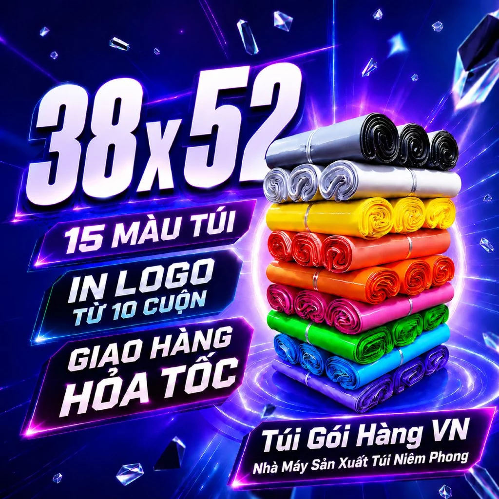 [1 Cuộn] Túi Niêm Phong 38x52 Đóng Áo Khoác, Giao Hỏa Tốc, Giá Đã Bao Gồm VAT - Túi Gói Hàng VN