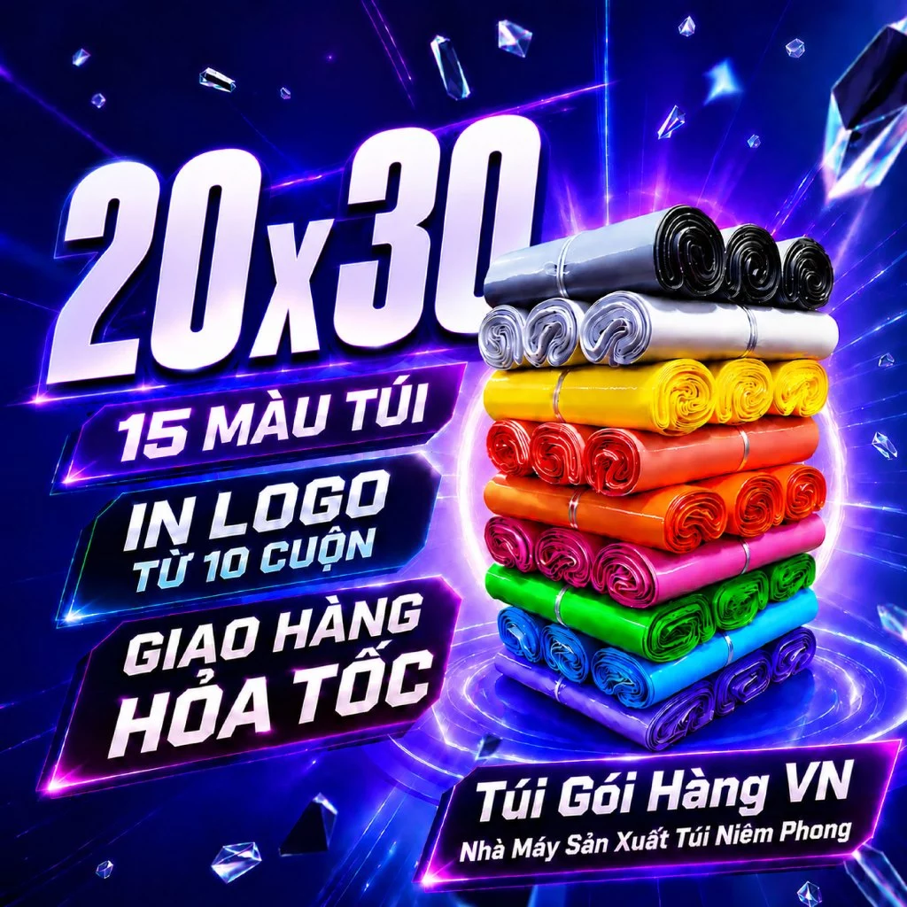 [1 Cuộn] Túi Niêm Phong 20x30 Đóng Phụ Kiện, Giao Hỏa Tốc, Giá Đã Bao Gồm VAT - Túi Gói Hàng VN