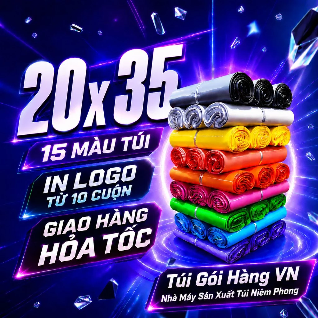 [1 Cuộn] Túi Niêm Phong 20x35 Đóng Phụ Kiện, Giao Hỏa Tốc, Giá Đã Bao Gồm VAT - Túi Gói Hàng VN