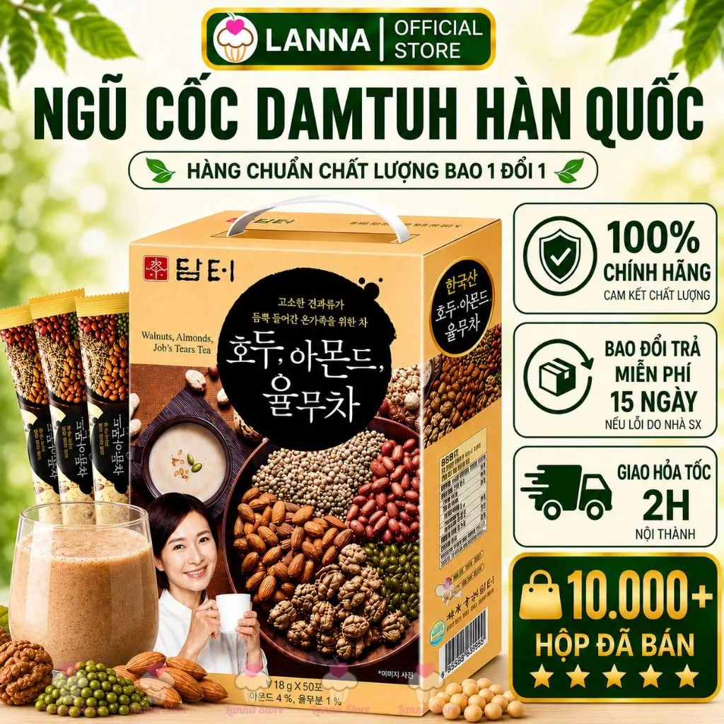 【CHÍNH HÃNG+12 Vị】Bột ngũ cốc dinh dưỡng Damtuh 5 Loại Hạt Granola Ăn Sáng Healthy Giảm Cân-Hàn Quốc