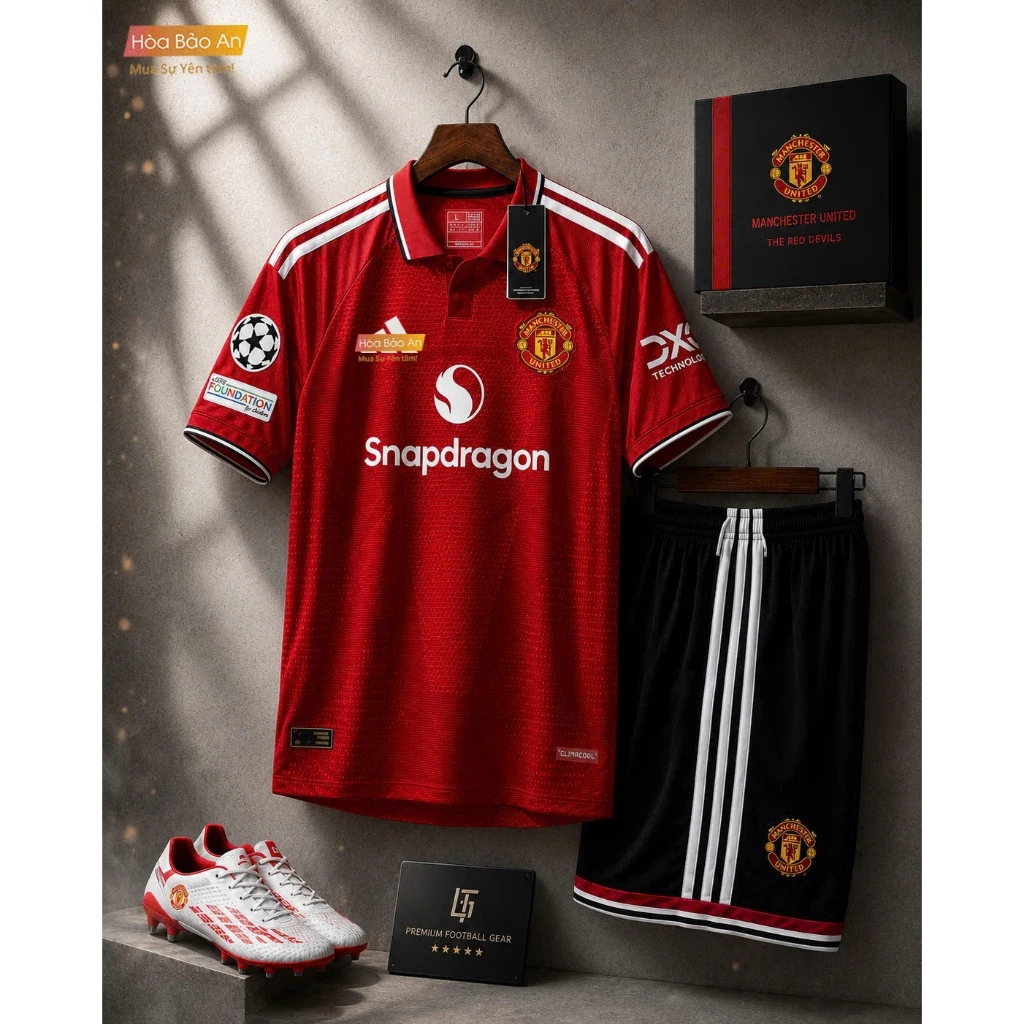 Bản Fan - Bộ quần áo bóng đá, đồ đá banh Áo Mu- Manchester United đỏ 2026 / 27 sân nhà in theo yêu cầu