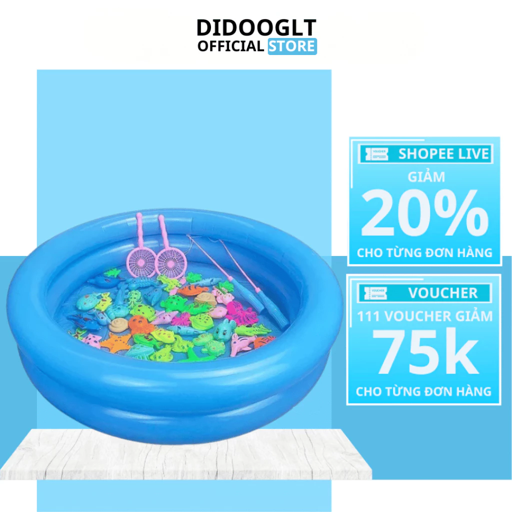 Bộ đồ chơi câu cá cho bé 42 chi tiết có gắn nam châm, độ bền cao, an toàn cho trẻ - didooglt