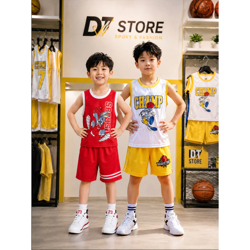 Sét Bộ Thể Thao Không Tay Chất Vải Thoáng Mát Cho Bé Khi Vận Động Cho Bé 9 đến 44kg. Model: BR2