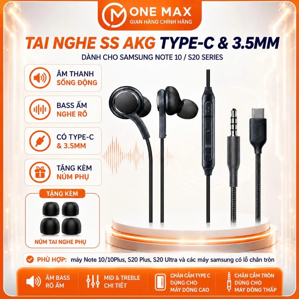 Tai nghe nhét tai AKG samsung S8 S9 S10 S20 S21 S22 Note 8 Note 9 Note 10 Note 20 jack 3.5mm