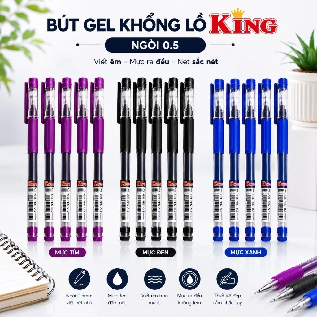 🖋🌿 Set bút gel nước ống lớn ngòi 0.5 trơn mượt 🦋🌻