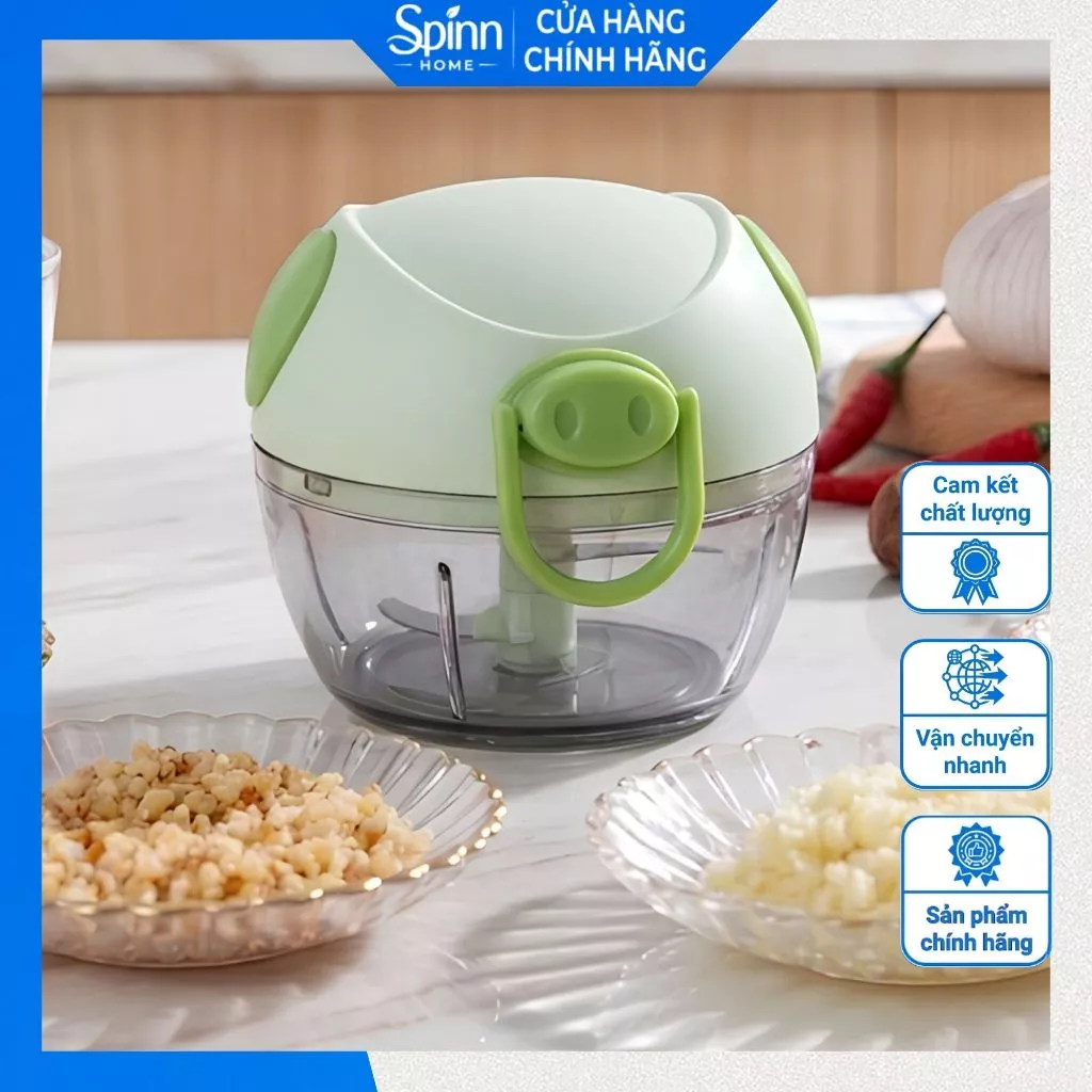 Máy xay tỏi ớt mini cầm tay dây kéo đa năng, cối xay rau củ mini nhỏ gọn tiện lợi cho nhà bếp