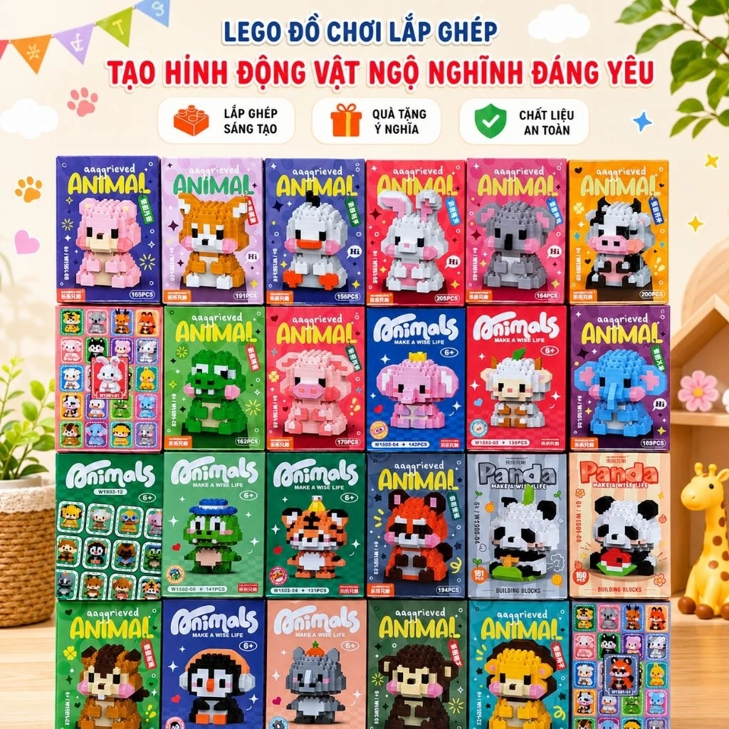 Mô Hình Lắp Ráp Nanoblock Hoạt Hình Đáng Yêu Đồ Chơi Trí Tuệ Xả Stress