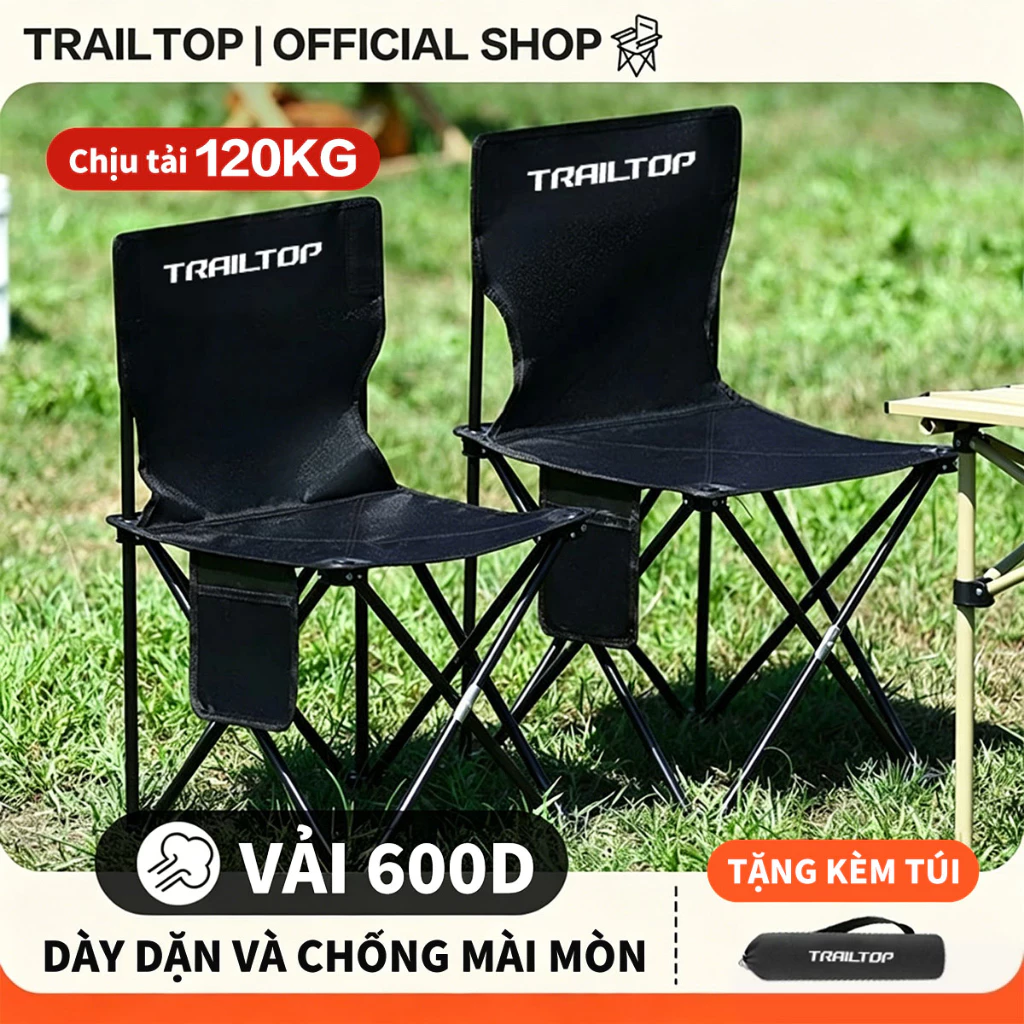 【COD】Trailtop Ghế Camping Ngả Lưng Gấp Gọn Thư Giãn Dã Ngoại Du Lịch Cao Cấp Dễ Sử Dụng