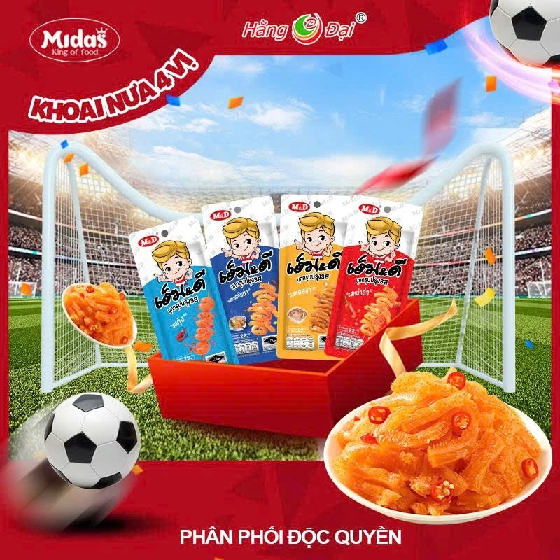 Combo 48 gói Khoai nưa 22g 4 vị M&D 4 cấp độ cay, vị best seller, ăn vặt ít calo
