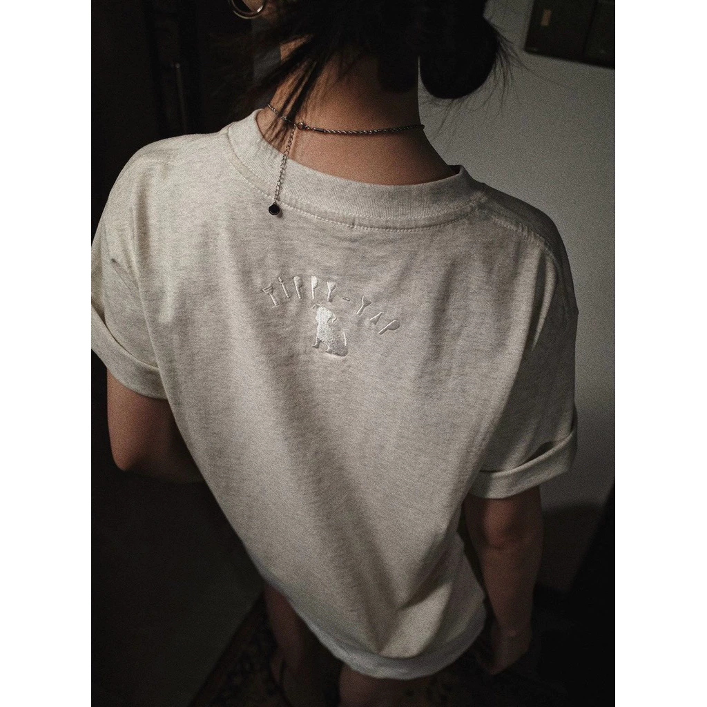 Áo thun thêu SHARE cho nữ basic vibe Hàn chất cotton mềm mát dày dặn tone màu dễ phối mix đồ dáng suông rộng thoải mái