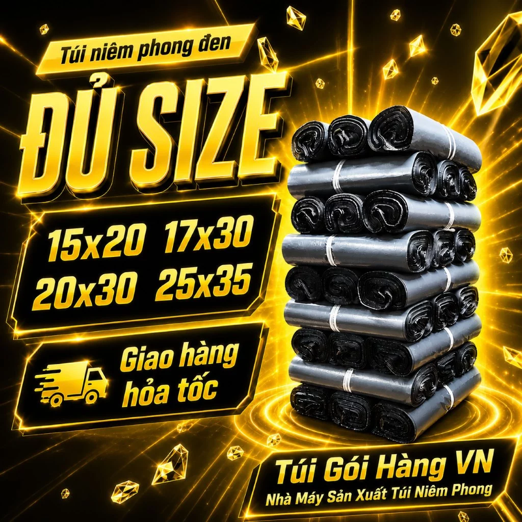 [1 Cuộn] Túi Niêm Phong Xám Đen 15x20, 15x25,17x30, 25x35, 28x42 Giao Hỏa Tốc, Giá Đã Bao Gồm VAT - Túi Gói Hàng VN