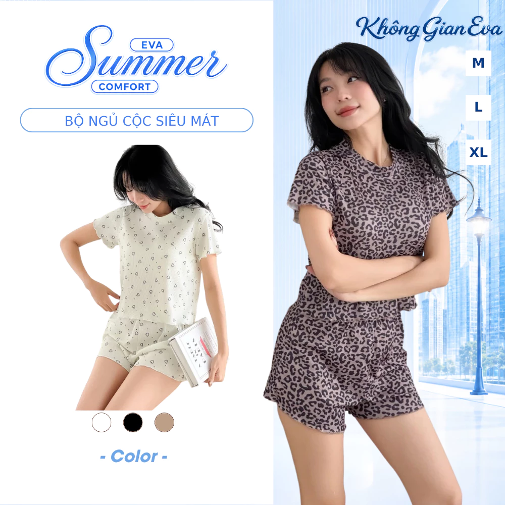 Bộ Đồ Ngủ Nữ Cộc Mặc Ở Nhà Chất Liệu Modal Gân Siêu Thoáng Mát D5230