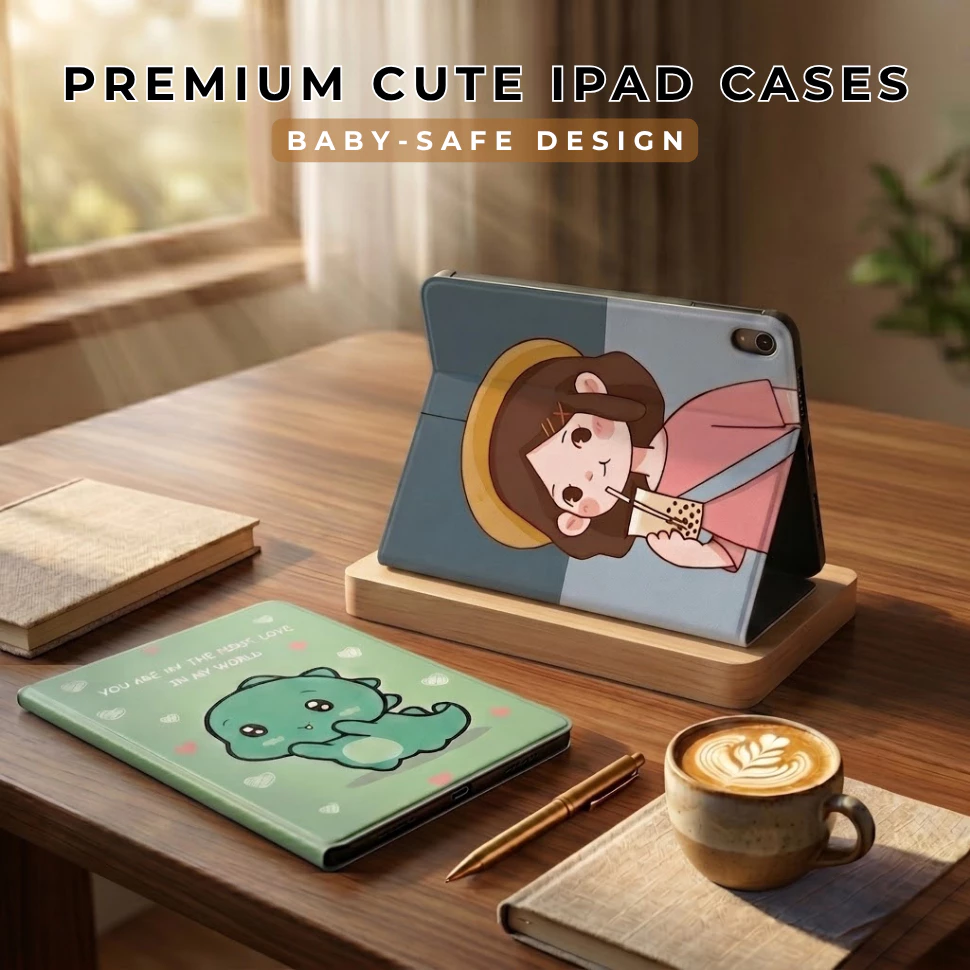 Bao da iPad Gen 11 10 9 8 7 6 5 (10.9/10.2/9.7) Họa Tiết Cute, Ốp viền Silicone dẻo
