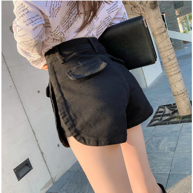 Quần Short Jean Nữ Túi Hộp 3D Xếp Ly Cá Tính Phong Cách Y2K QJ876