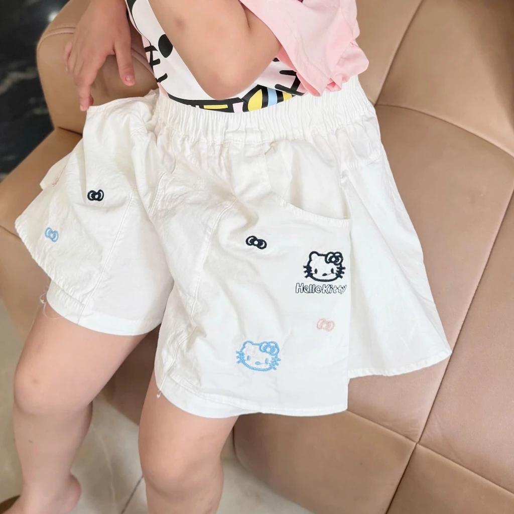 QUẦN SOOC VÁY, QUẦN ĐÙI  CHO BÉ GÁI BOBONTKIDS,CHẤT LIỆU KAKI GIẤY HÀN HỌA TIẾT THÊU TỈ MỈ SIZE 13-40KG B00103