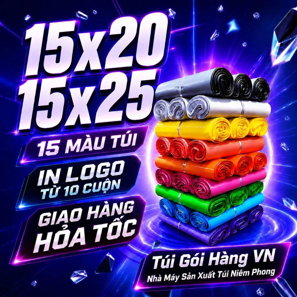 [1 Cuộn] Túi Niêm Phong 15x20 15x25 Gói Phụ Kiện, Hỏa Tốc, Giá Đã Bao Gồm VAT - Túi Gói Hàng VN