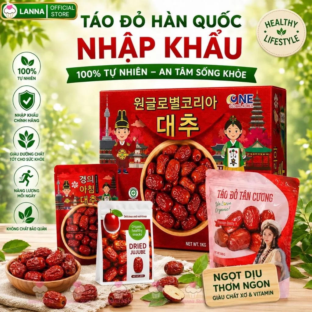 【HÀNG LOẠI 1 NHẬP KHẨU】Táo Đỏ ONE GLOBAL KOREA Hộp 1KG  Táo Dẻo Ngọt Thịt Dày Thơm Ngon Không Đường